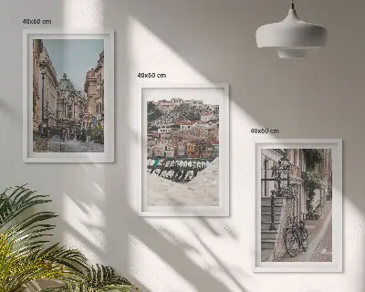 Billedvæg med motiv af de charmerende gader i byens havn inspiration