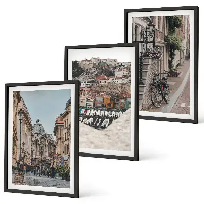 Billedvæg med motiv af de charmerende gader i byens havn inspiration