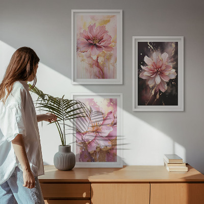 Billedsæt til soveværelset Blomsterkompositioner af roser og hvide