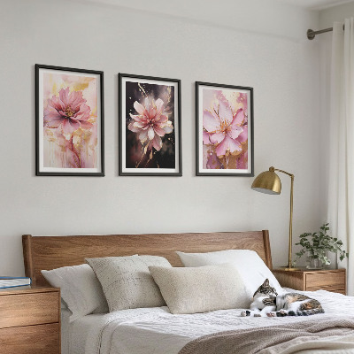 Billedsæt til soveværelset Blomsterkompositioner af roser og hvide