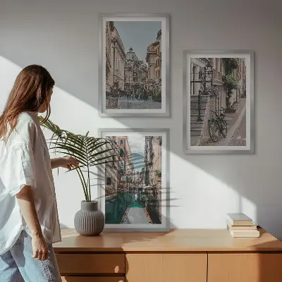 Billedvæg inspiration med Venedigs vandgader