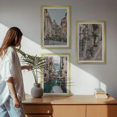 Billedvæg inspiration med Venedigs vandgader