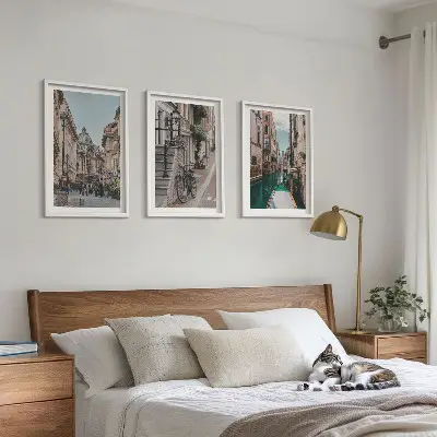Billedvæg inspiration med Venedigs vandgader