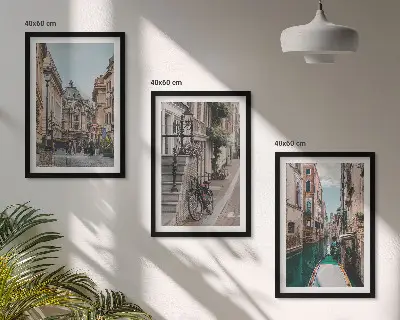 Billedvæg inspiration med Venedigs vandgader