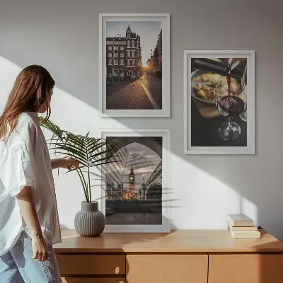 Billeder bymotiv London triptykon med ramme
