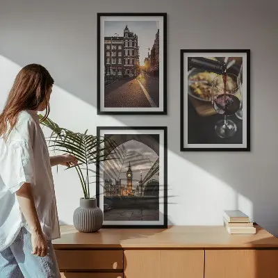 Billeder bymotiv London triptykon med ramme