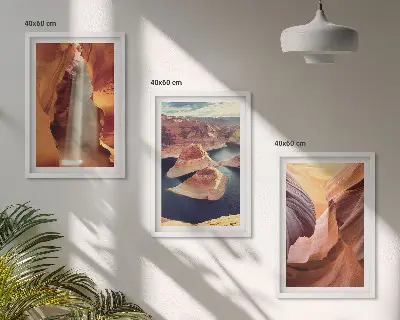 Billedsæt til soveværelset med motiv af vandfald i kløften