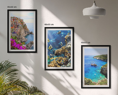 Billedvæg inspiration Udsigt over havet, farverige huse