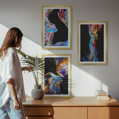 Billedvæg inspiration Farverige abstrakte ansigter