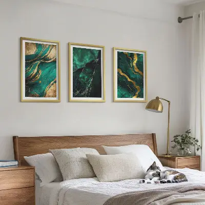 Billedvæg med stenmønstre elegant inspiration
