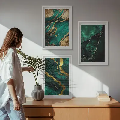 Billedvæg med stenmønstre elegant inspiration