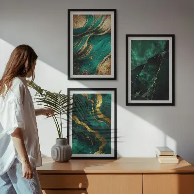 Billedvæg med stenmønstre elegant inspiration