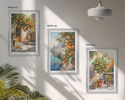 Billedsæt til soveværelset Malede citruslandskaber