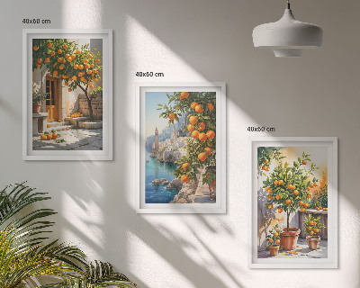 Billedsæt til soveværelset Malede citruslandskaber