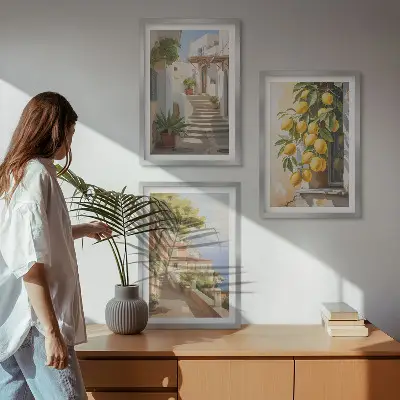 Billedsæt til soveværelset med motiv af havudsigt