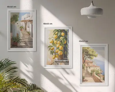Billedsæt til soveværelset med motiv af havudsigt