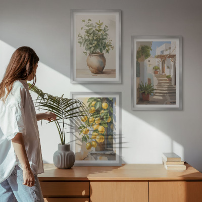 Billedvæg inspiration Planter i potter, citroner, gade