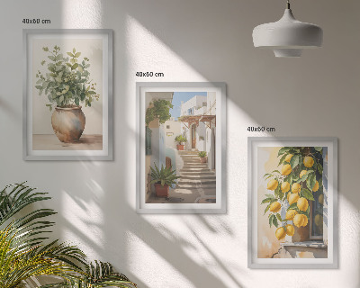 Billedvæg inspiration Planter i potter, citroner, gade