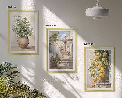 Billedvæg inspiration Planter i potter, citroner, gade