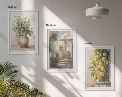 Billedvæg inspiration Planter i potter, citroner, gade