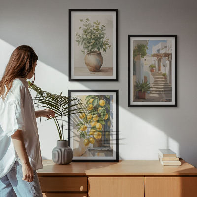 Billedvæg inspiration Planter i potter, citroner, gade