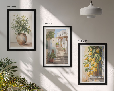 Billedvæg inspiration Planter i potter, citroner, gade