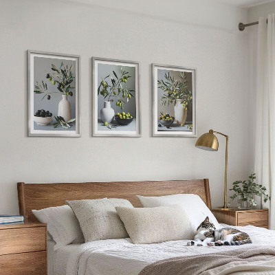 Billedvæg inspiration Oliven i dæmpede vaser