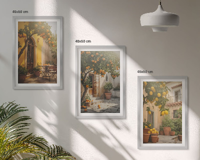Billedvæg inspiration Citruspotter på solrig terrasse