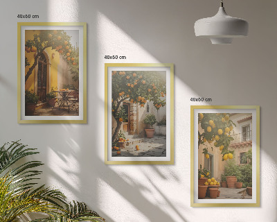 Billedvæg inspiration Citruspotter på solrig terrasse