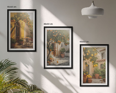 Billedvæg inspiration Citruspotter på solrig terrasse