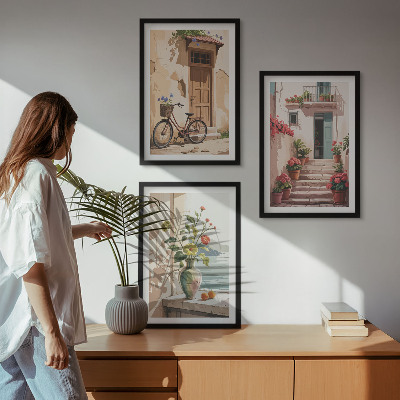 Billedvæg inspiration Gader, blomster og cykler