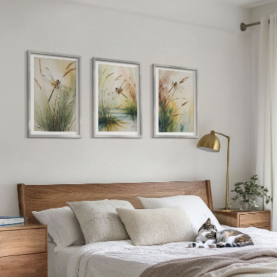 Billedvæg inspiration Guldsmede græs akvarelmaleri