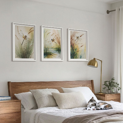 Billedvæg inspiration Guldsmede græs akvarelmaleri