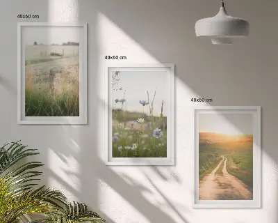 Billedsæt til soveværelset med motiv af naturlandskaber med marker og stier