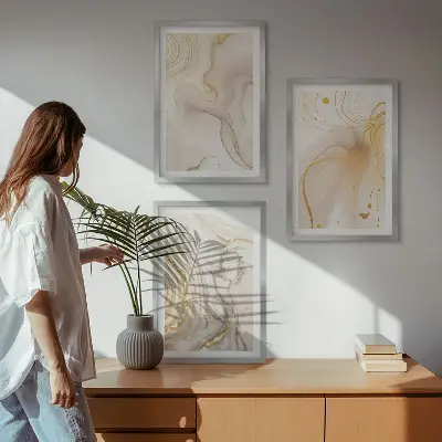 Billedvæg med subtile abstrakte mønstre til inspiration