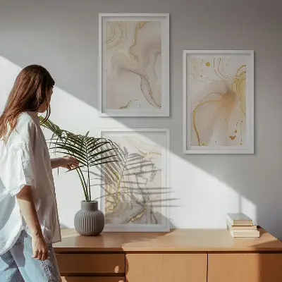 Billedvæg med subtile abstrakte mønstre til inspiration