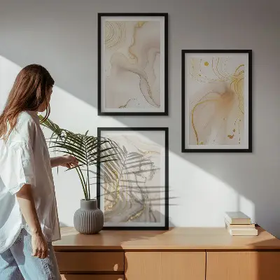Billedvæg med subtile abstrakte mønstre til inspiration