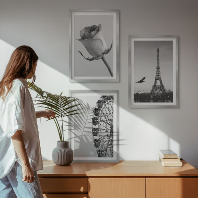 Billedsæt til soveværelset Rose Eiffeltårnet pariserhjul