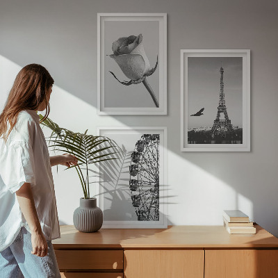 Billedsæt til soveværelset Rose Eiffeltårnet pariserhjul