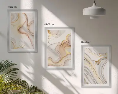 Billedvæg med lineære abstrakte motiver til inspiration