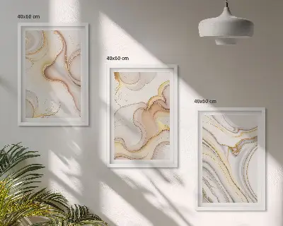 Billedvæg med lineære abstrakte motiver til inspiration