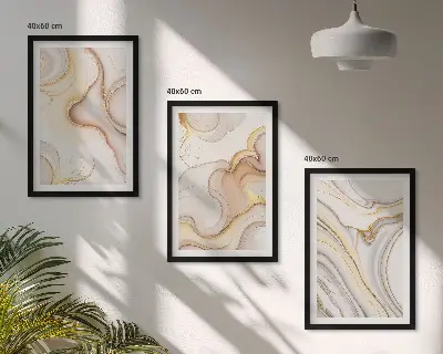 Billedvæg med lineære abstrakte motiver til inspiration