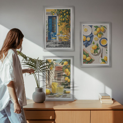 Billedvæg inspiration Citronhave med drikkevarer