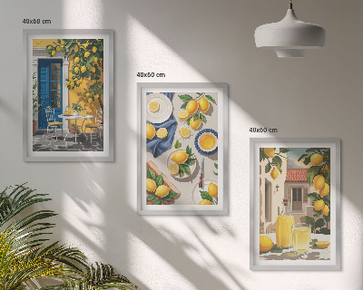 Billedvæg inspiration Citronhave med drikkevarer