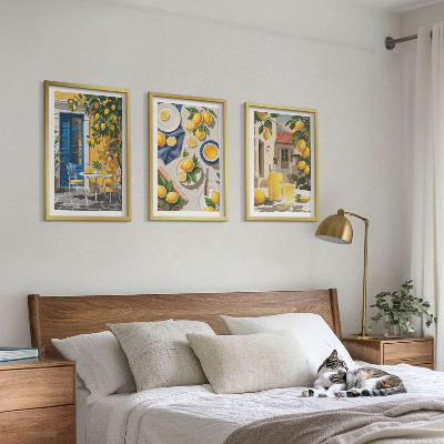 Billedvæg inspiration Citronhave med drikkevarer