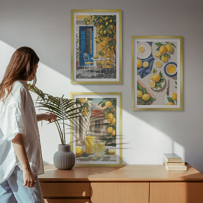 Billedvæg inspiration Citronhave med drikkevarer