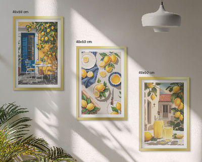 Billedvæg inspiration Citronhave med drikkevarer