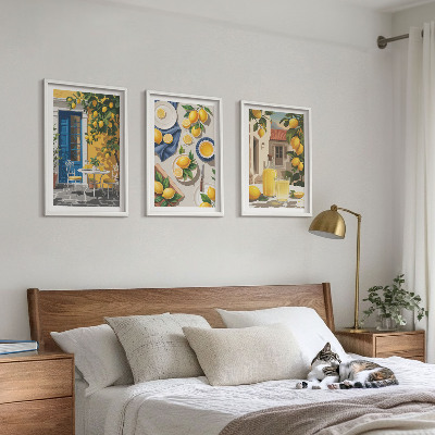 Billedvæg inspiration Citronhave med drikkevarer