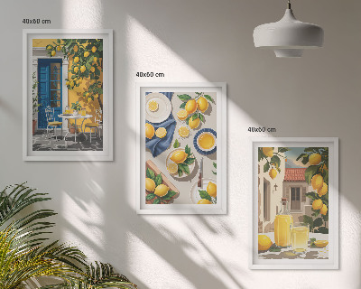 Billedvæg inspiration Citronhave med drikkevarer