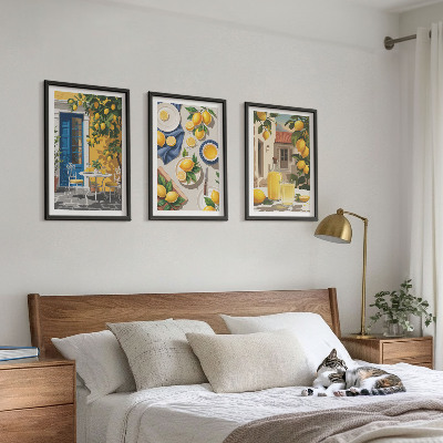 Billedvæg inspiration Citronhave med drikkevarer